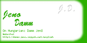 jeno damm business card